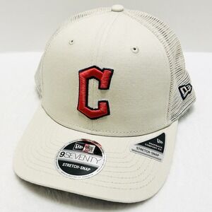 New‎ Era Cleveland Guardians Canvas Beige 9SEVENTY Stretch Snap Hat Adjustable